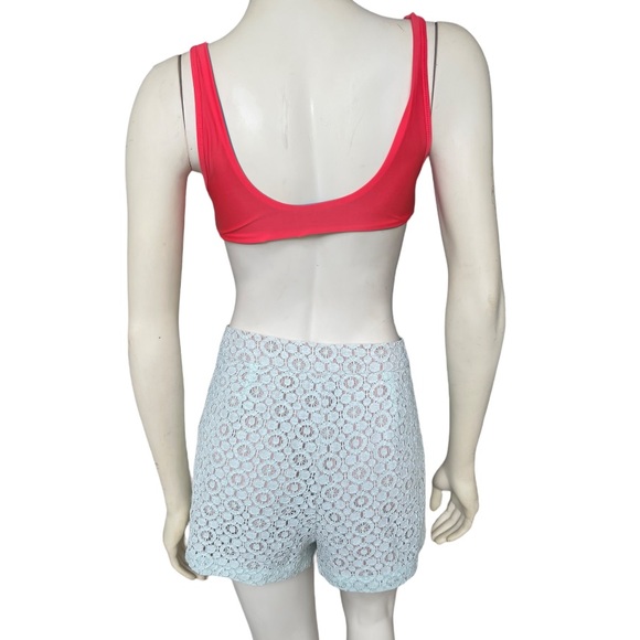 Victoria Beckham Mint Green Lace Shorts - Picture 6 of 8